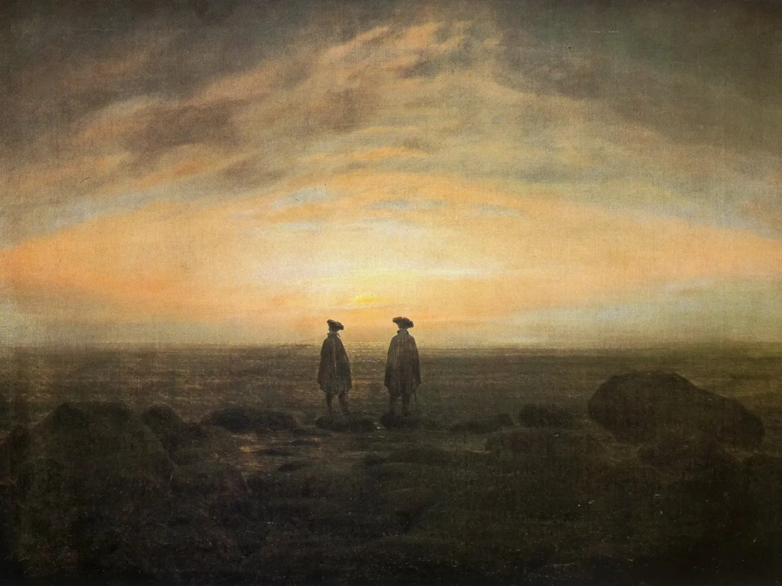 Caspar David Friedrich - Due uomini in riva al mare carta hahnemühle da Timeless Artworks