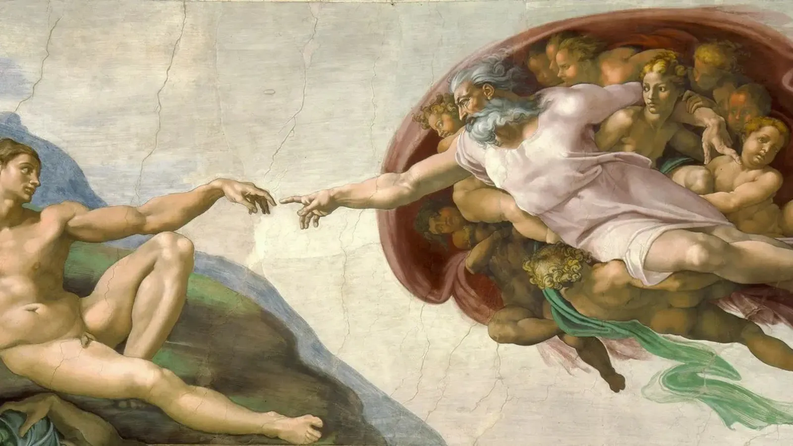 Michelangelo - Creation of Adam canvas by Timeless Artworks
