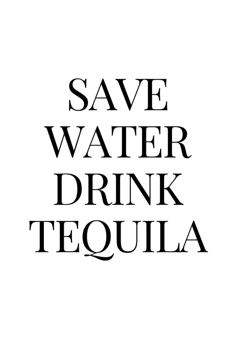Risparmiare acqua e bere tequila carta hahnemühle da Paigaam Studio