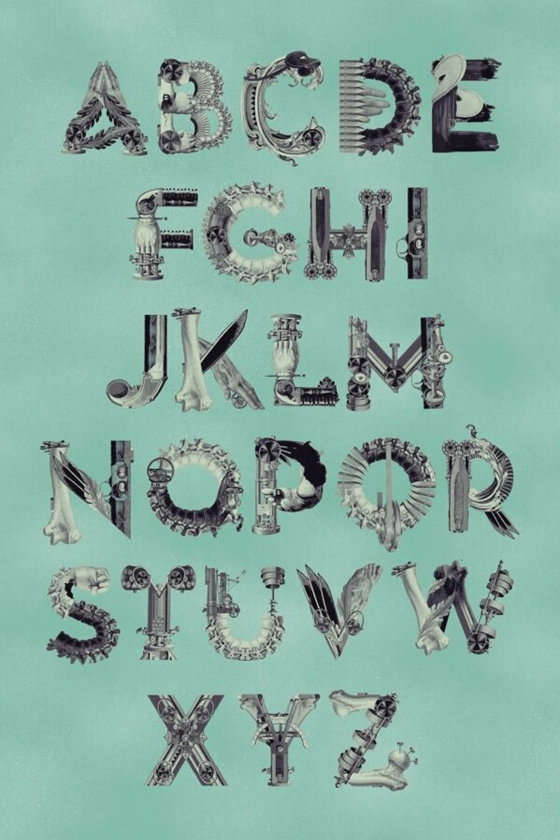 Steampunk Alphabet A-Z poster de Birgit Palma