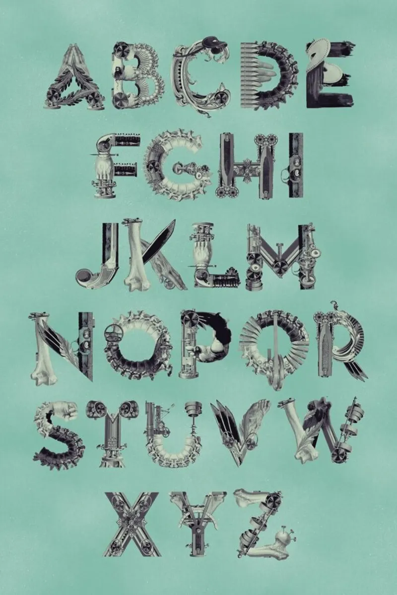 Steampunk Alphabet A-Z poster da Birgit Palma
