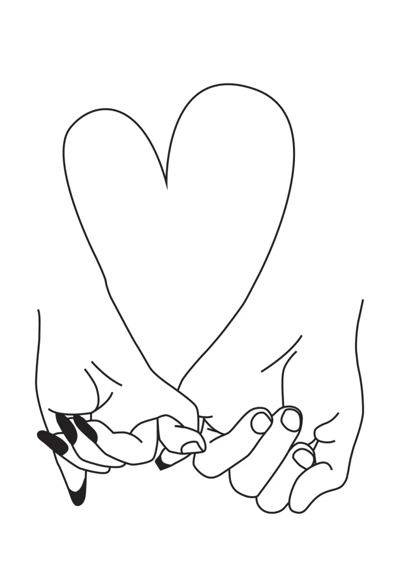 Pinky Promise - his and hers - romantic lovers minimal art pellicola backlit da Honeymoon Hotel