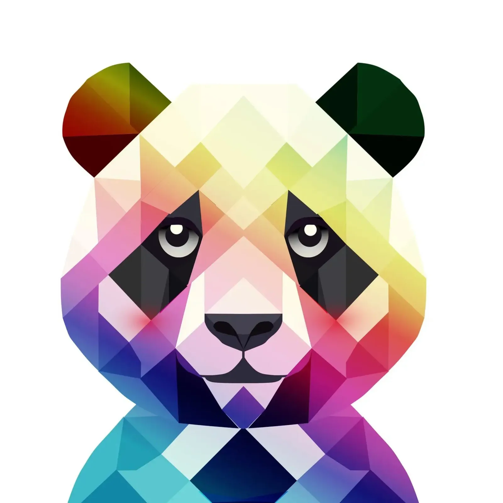Panda arcobaleno colorato - Arte geometrica colorata pellicola backlit da namosh