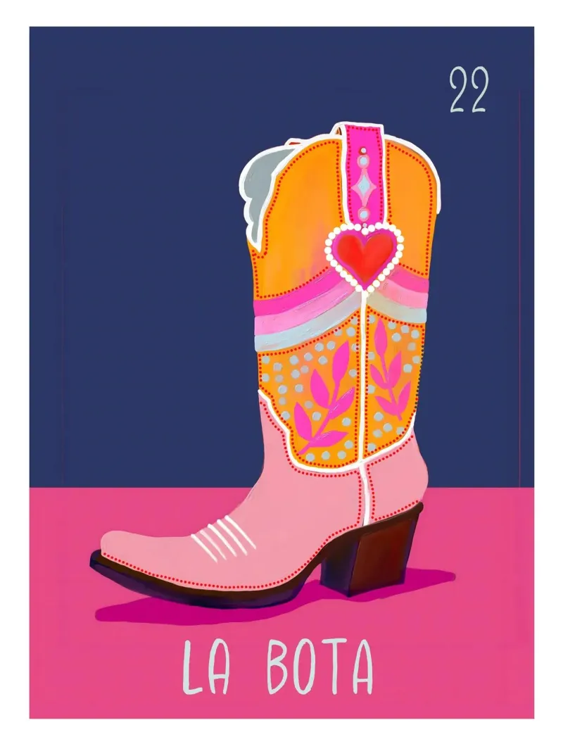 22 La Bota The Boot tela con Cornice a cassetta da cafelab