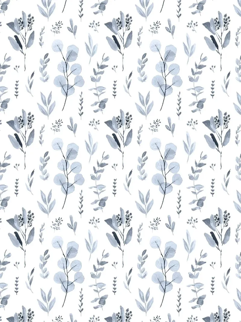 Blue Watercolor Eucalyptus Leaves acrylic glass by anisillustration