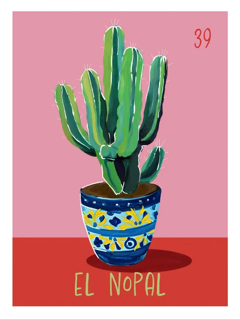 39 El Nopal Il Cactus poster con telaio in alluminio da cafelab