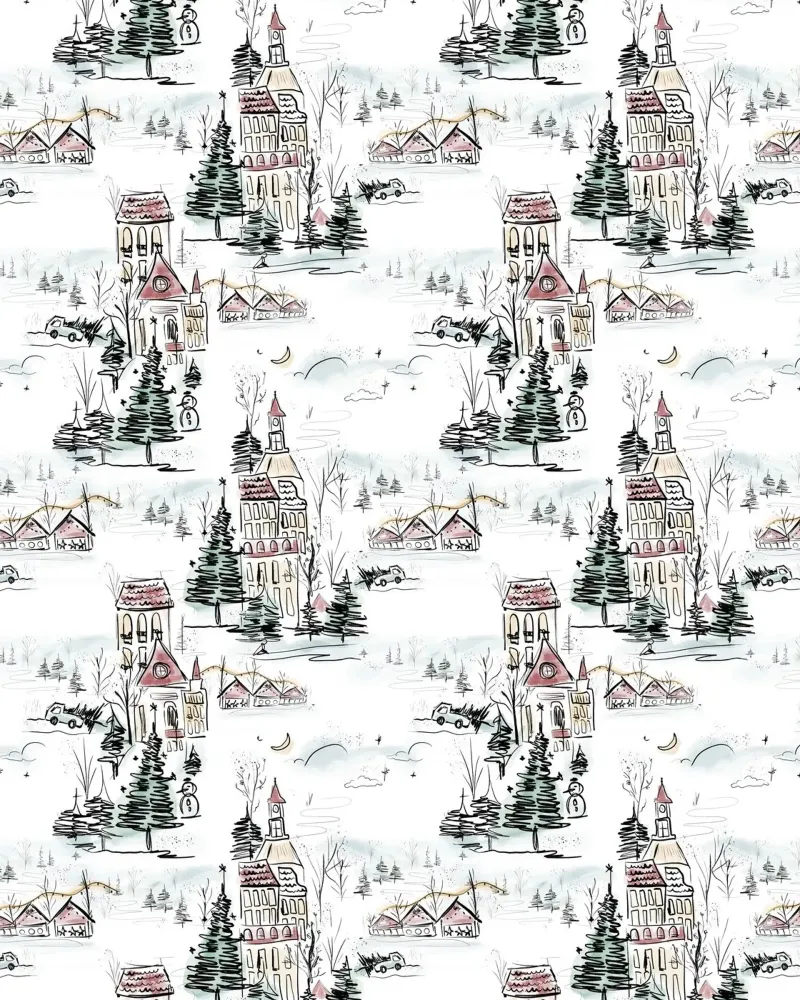 Winter Scene Christmas Pattern pellicola backlit da anisillustration