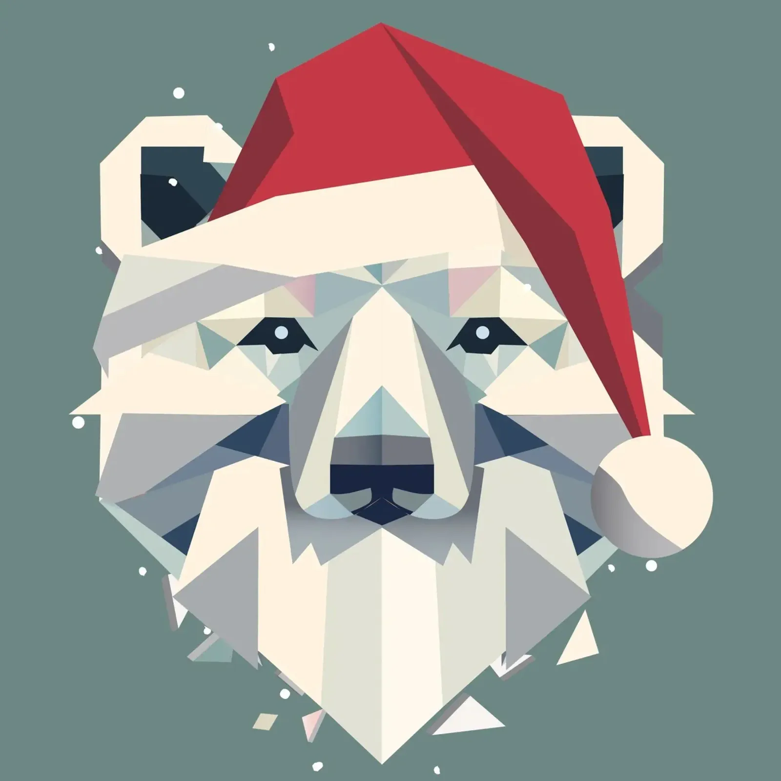 Allegro orso polare natalizio in un moderno stile geometrico poster da namosh