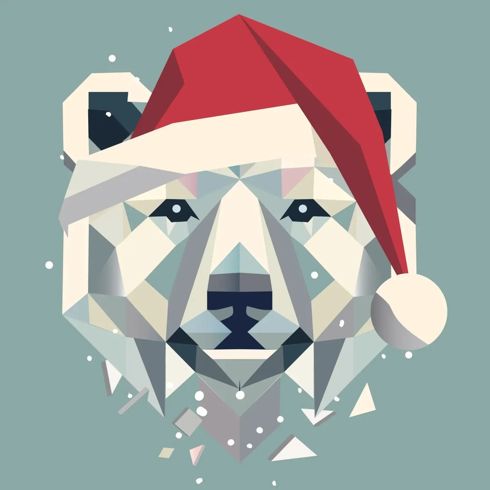 Allegro orso polare natalizio con cappello da Babbo Natale pellicola backlit da namosh