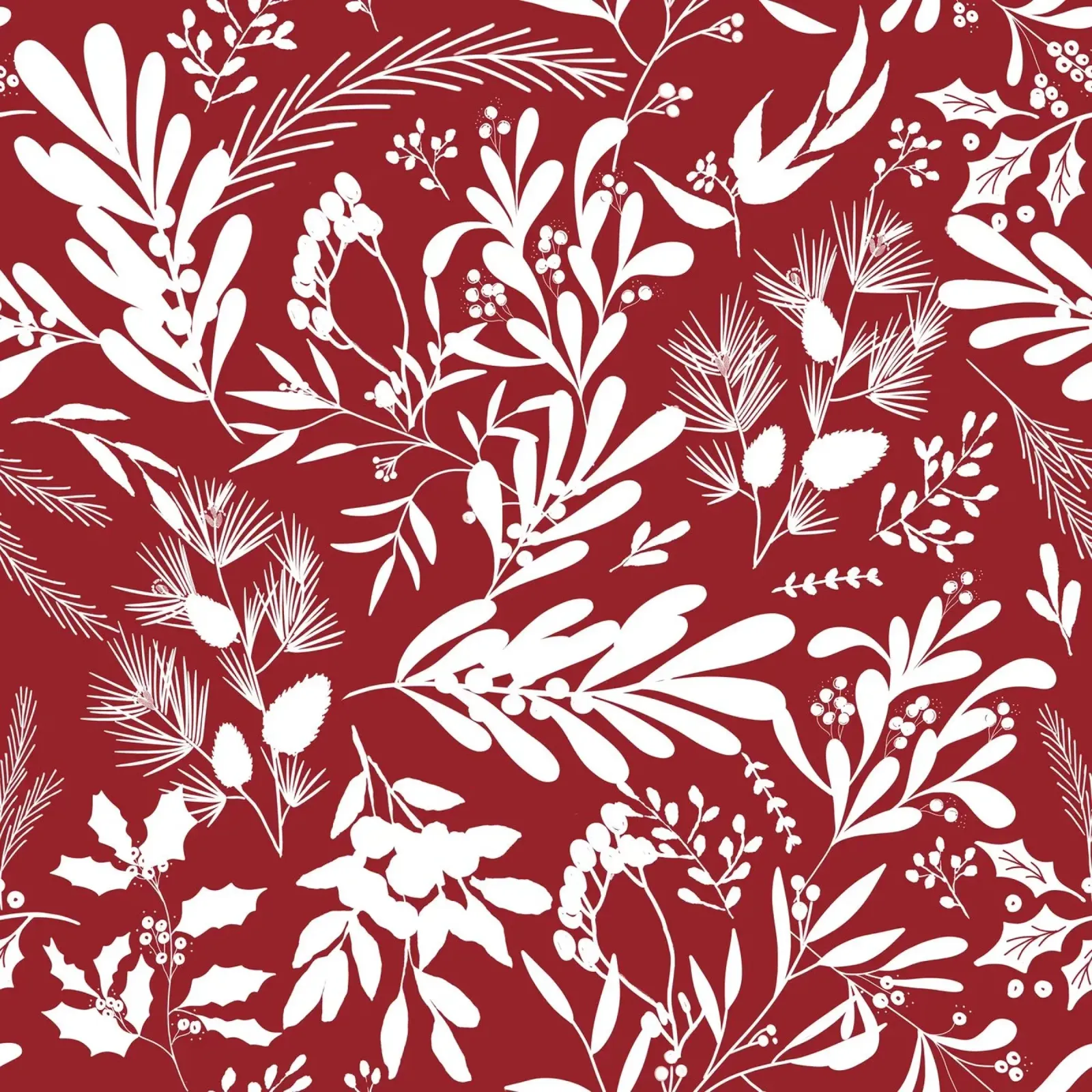 Dark Red Christmas Leaves Pattern pellicola backlit da anisillustration