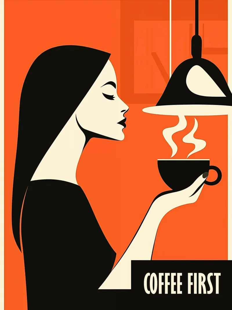Prima il caffè - Motivo decorativo per la cucina del caffè carta hahnemühle da Autofocus