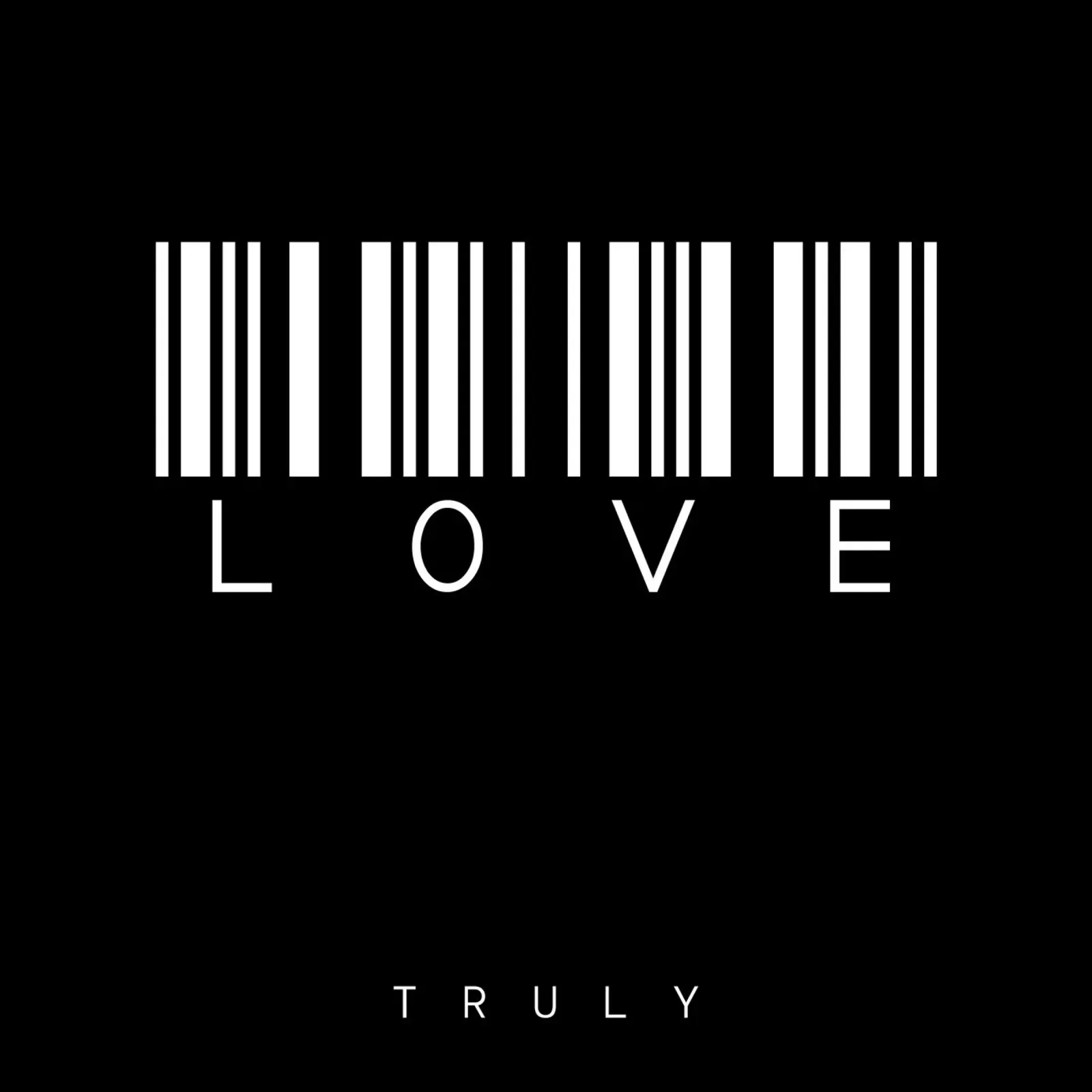 Barcode LOVE truly Black Acryl-Glas von steffi | wordART