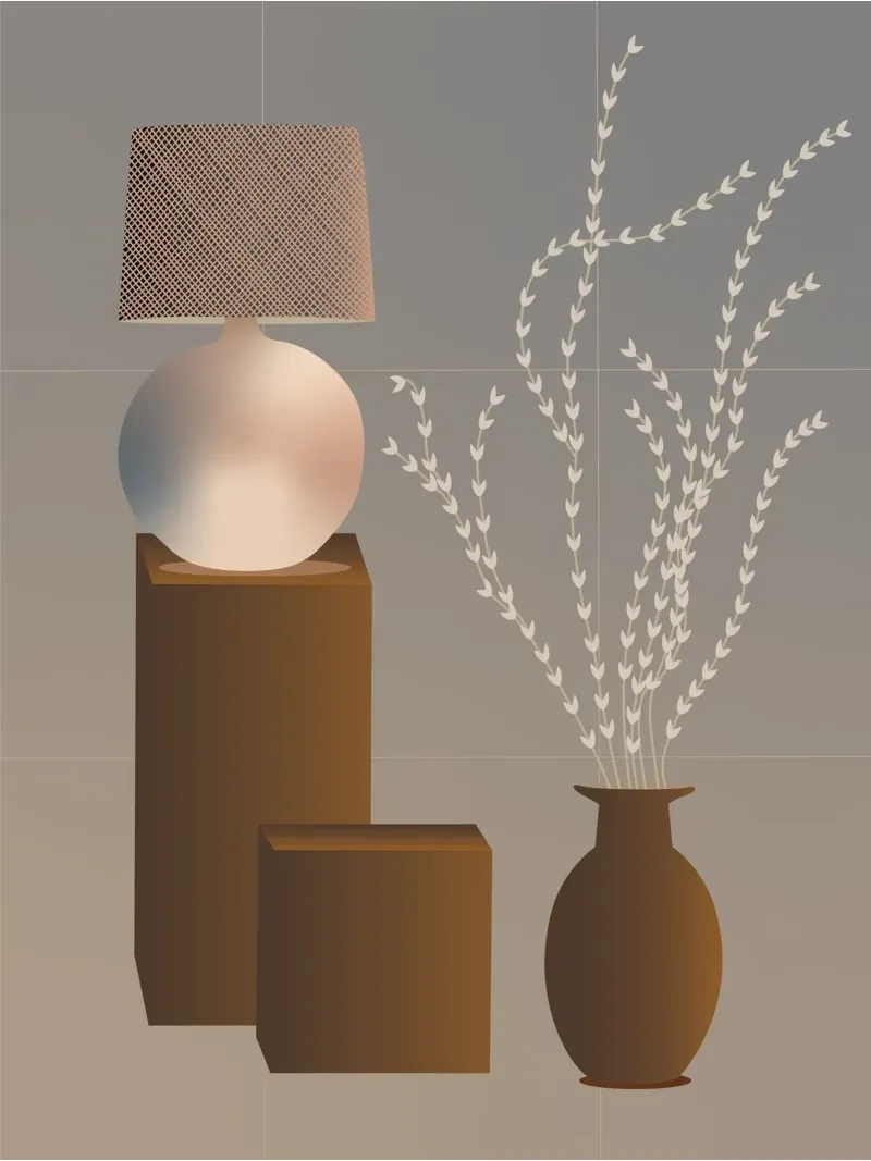 Natura morta moderna in bronzo I poster con telaio in plastica da Atelier_SousleMont