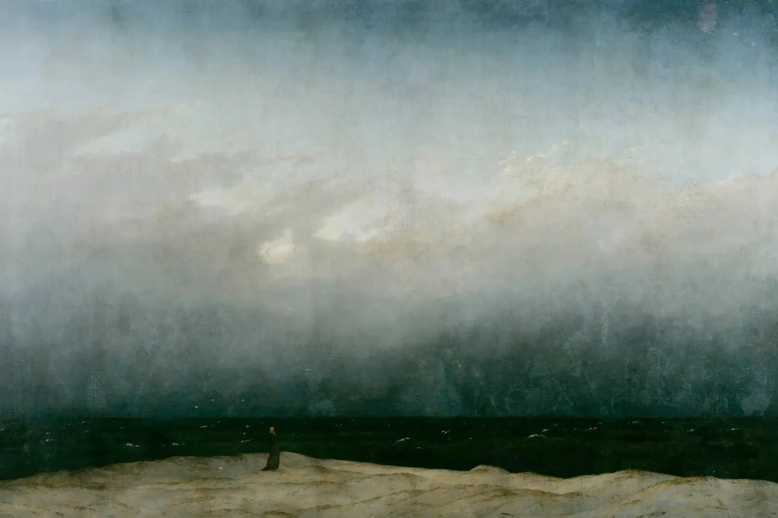 Caspar David Friedrich - Il monaco in riva al mare pellicola backlit da Timeless Artworks
