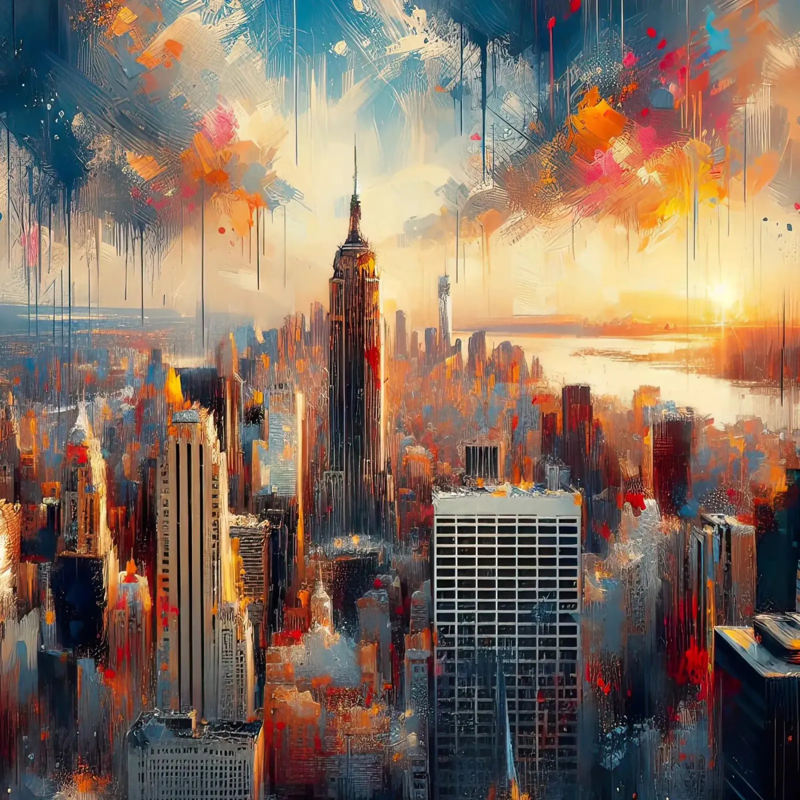 Acquerello di New York pellicola backlit da 🎁 ARTVI-SHOP