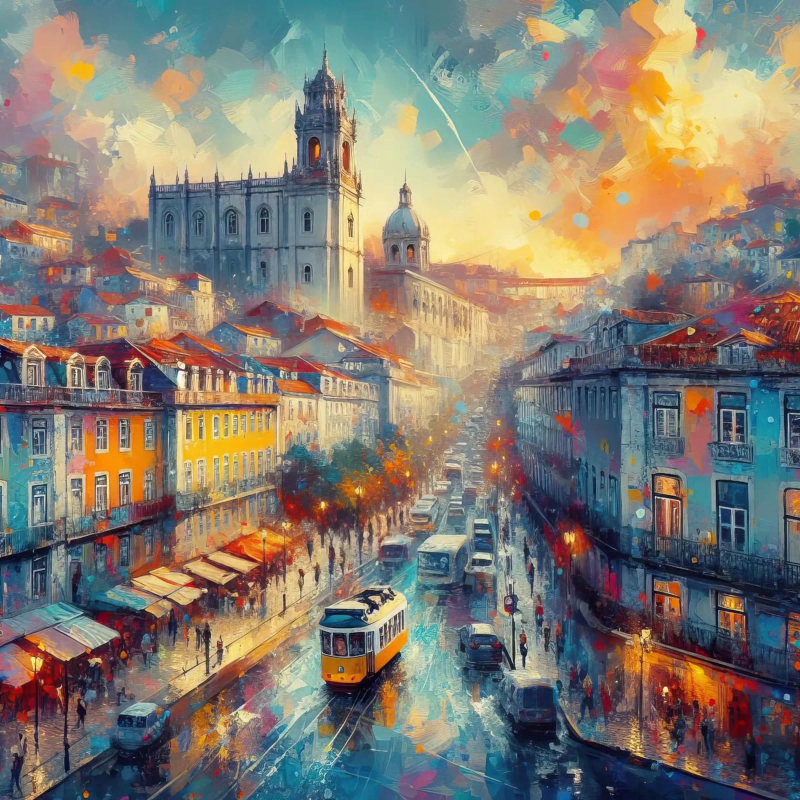 Aquarelle de Lisbonne poster de ARTVI-SHOP