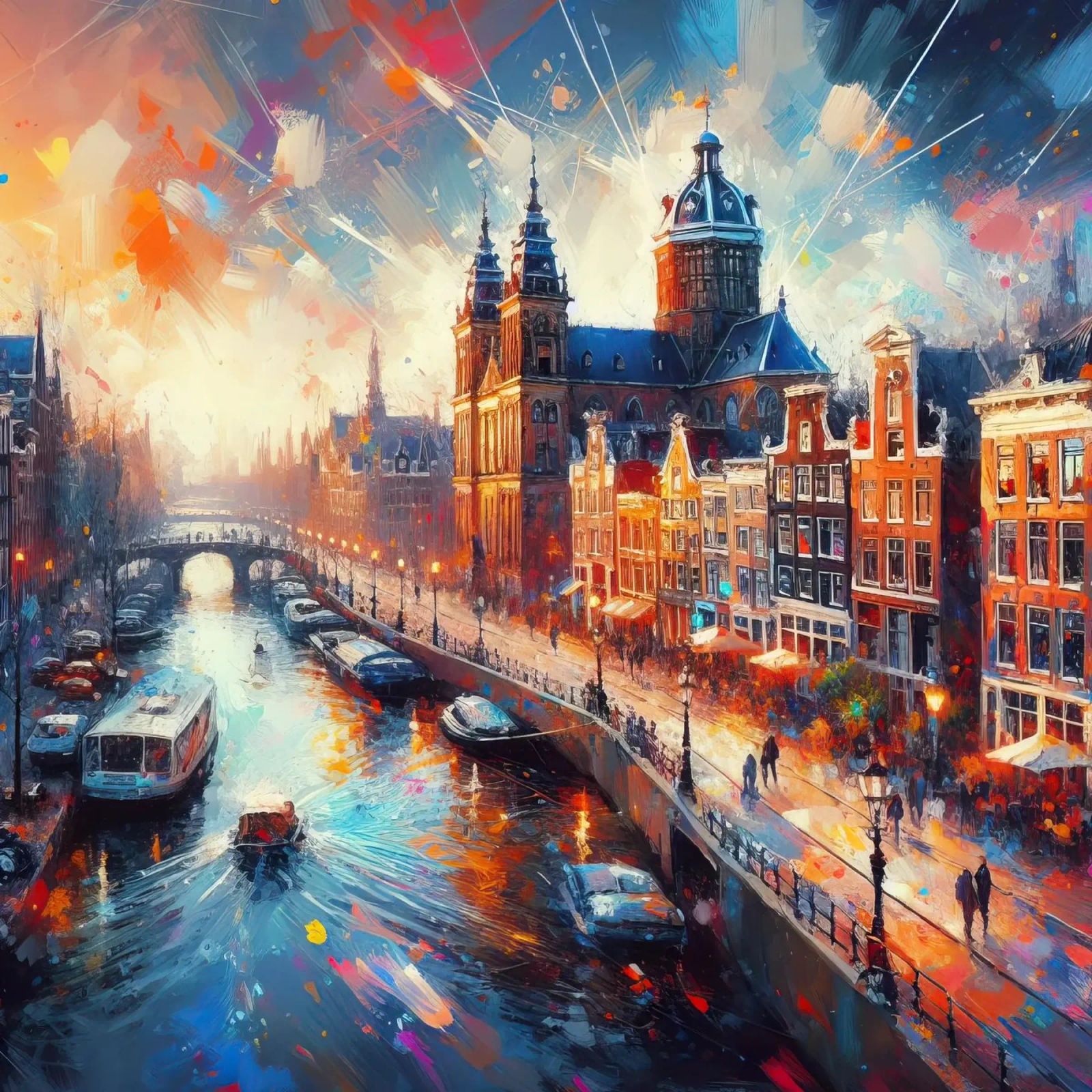 Amsterdam watercolor poster van ARTVI-SHOP