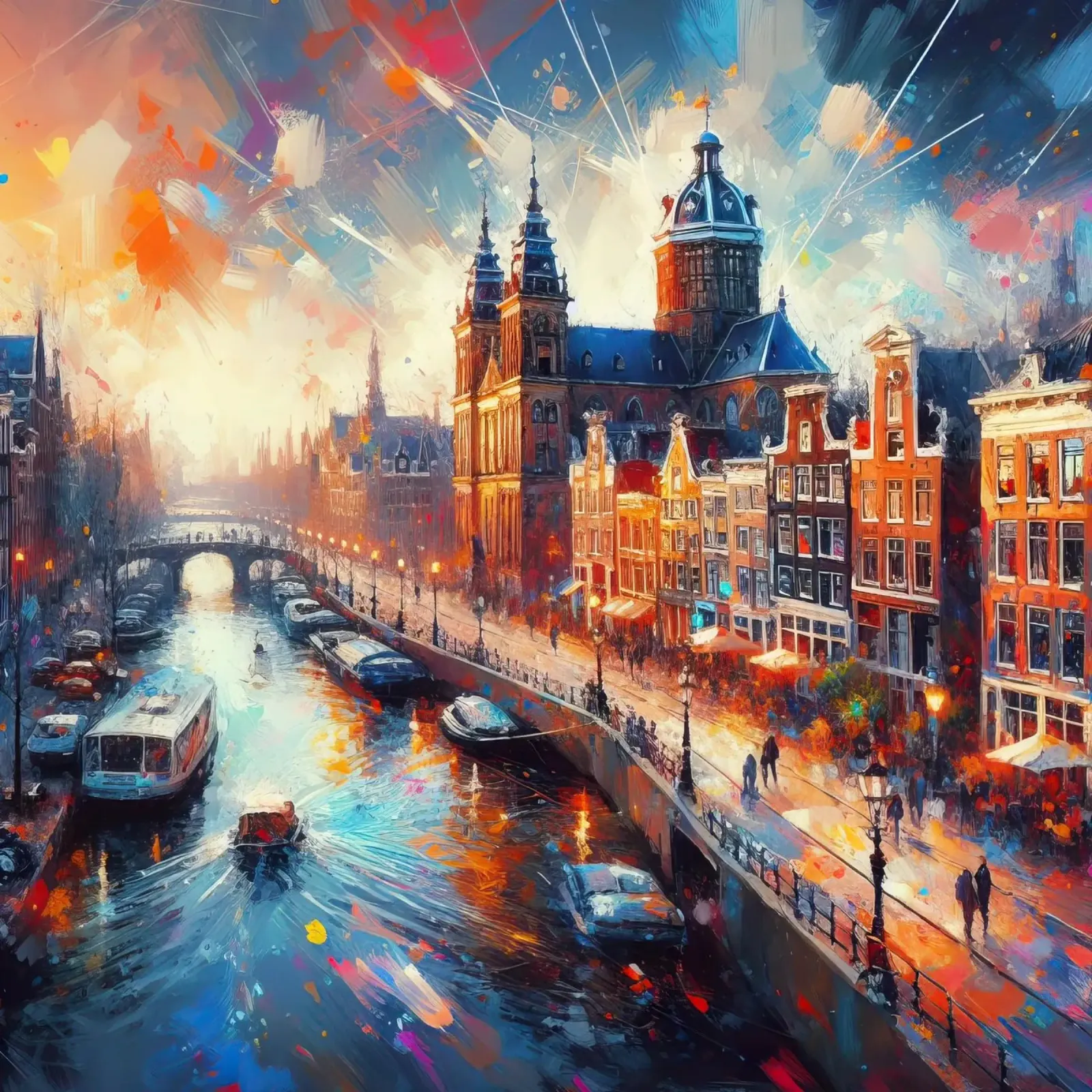 Amsterdam acquerello pellicola backlit da ARTVI-SHOP