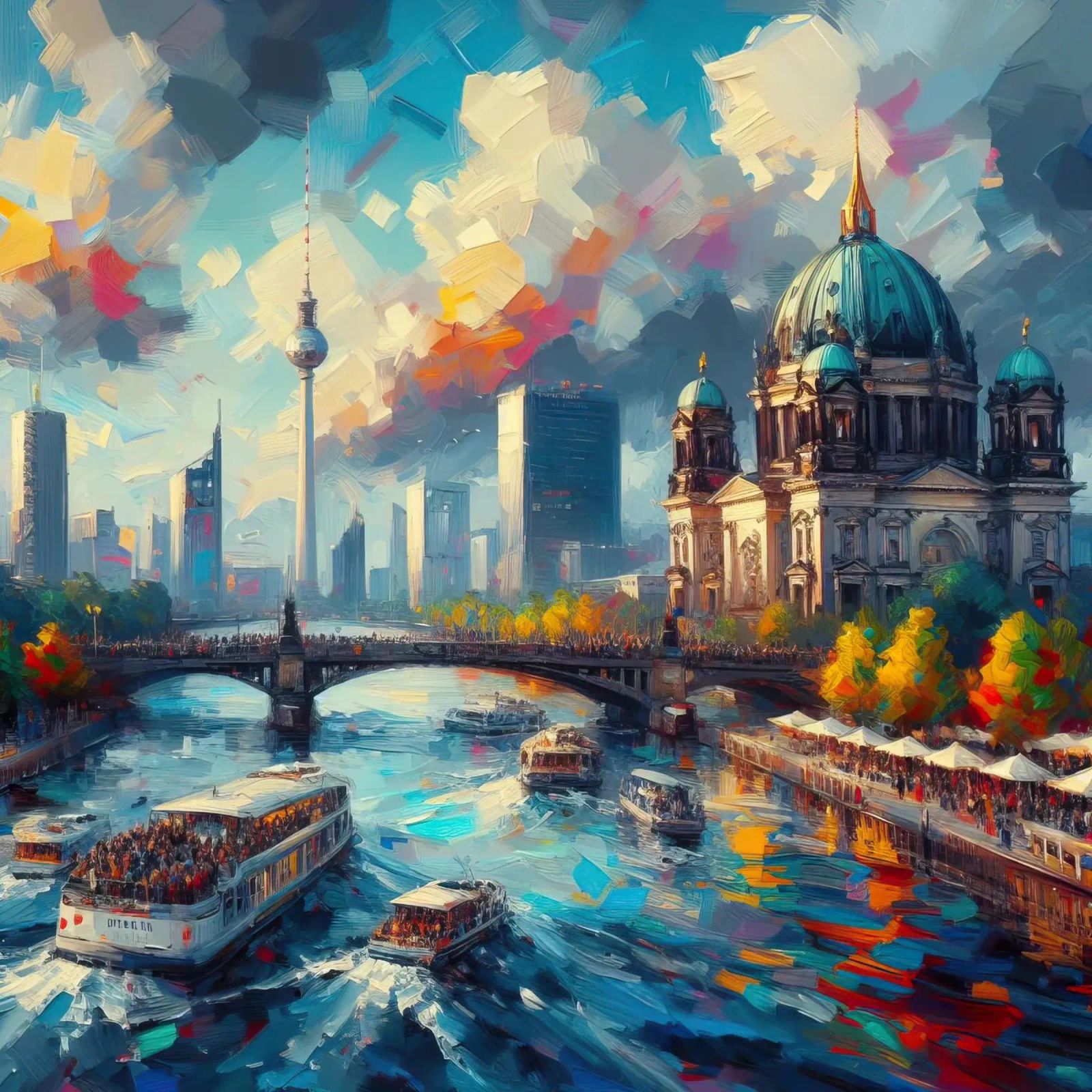 Berlin Aquarell Poster von ARTVI-SHOP