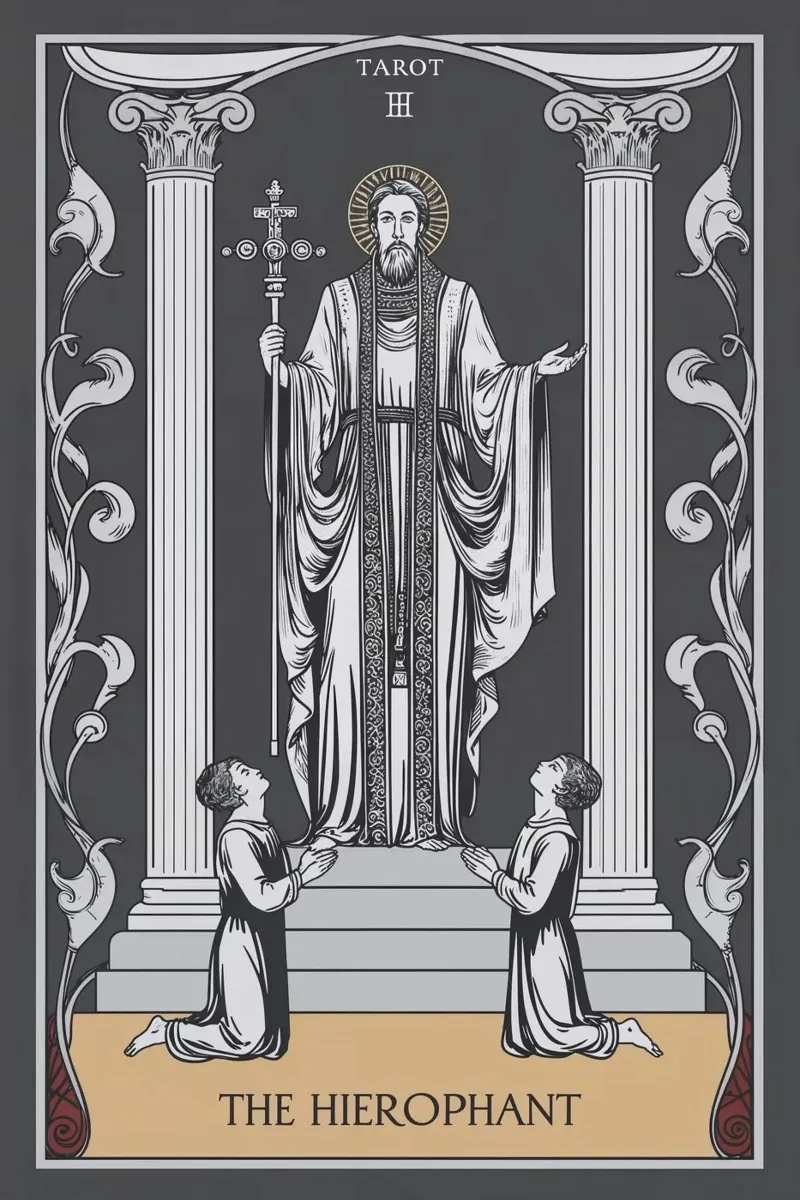 The Hierophant – Rooted in Tradition canvas with Floater frame by Mystique & Muse