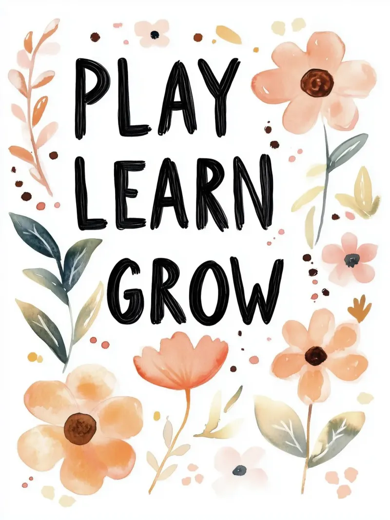 Play Learn Grow (version 2) alluminio dibond da treechild