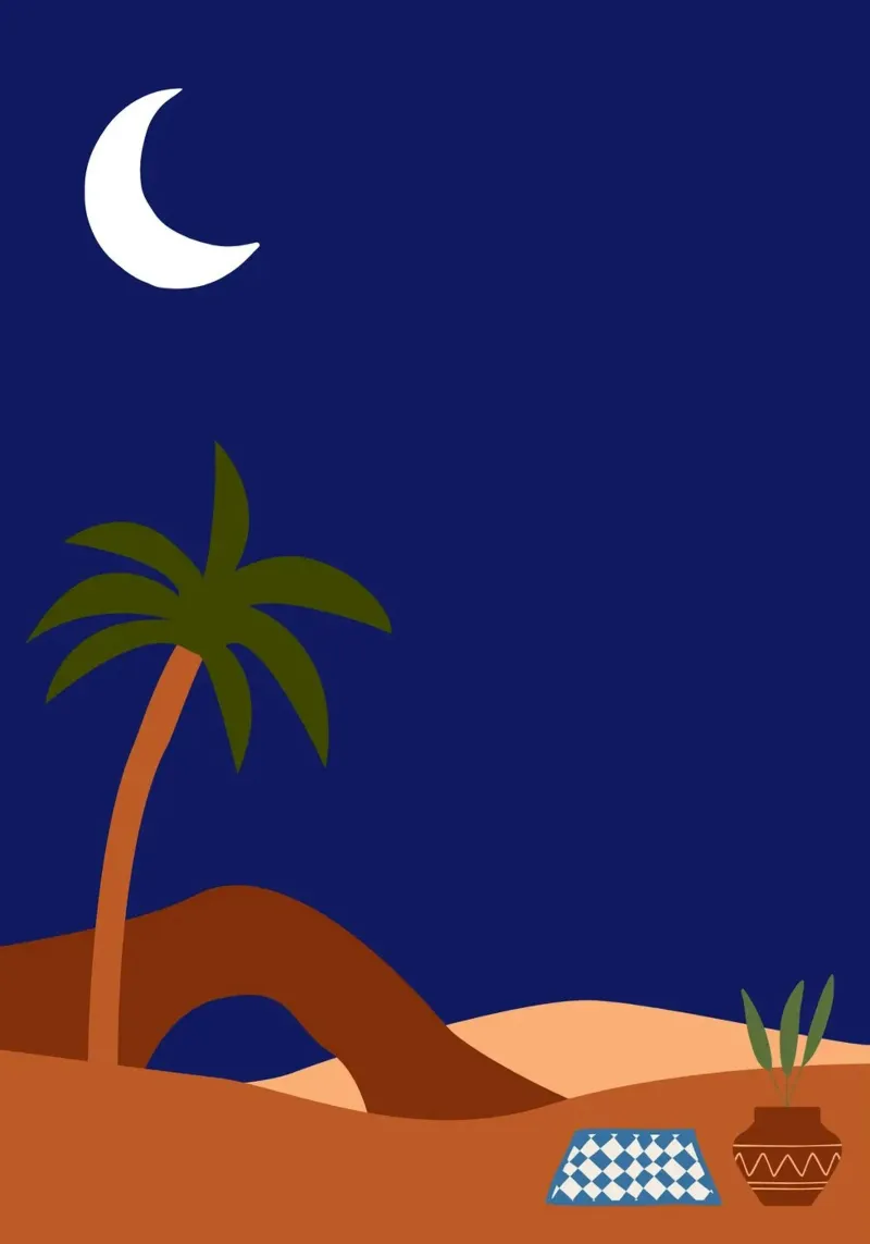 Desert Night 2 poster con telaio in legno da Mounias Design