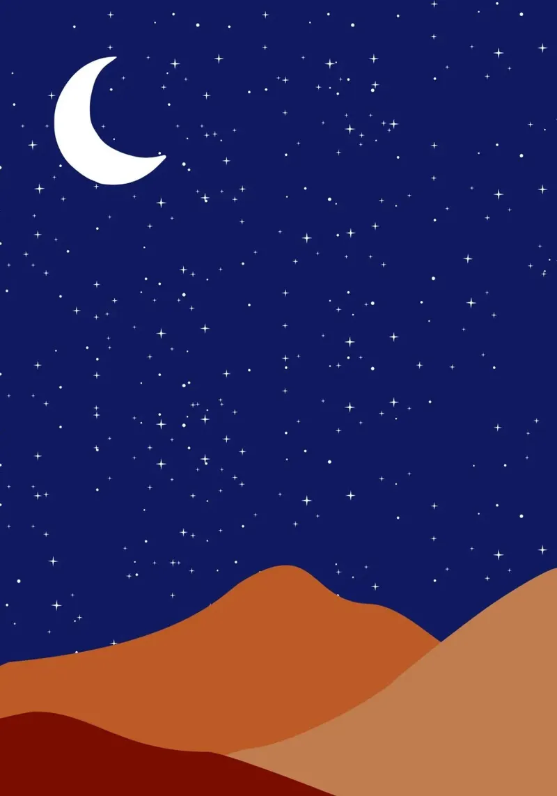 Desert Night 3 poster con telaio in alluminio da Mounias Design