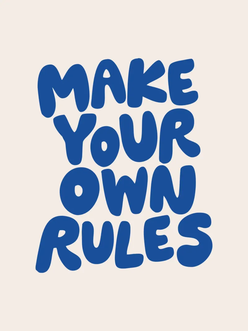 Crea le tue regole Design tipografico in blu pellicola backlit da THE MOTIVATED TYPE