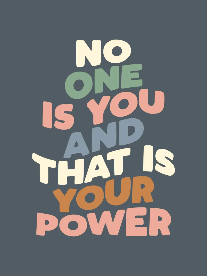 Nessuno è te e questo è il tuo potere Typografie Design tela da THE MOTIVATED TYPE