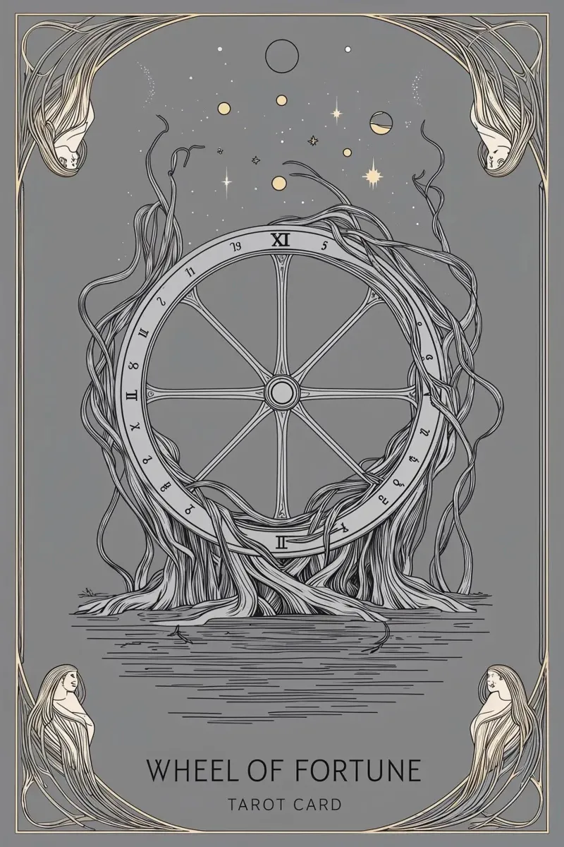 Das Glücksrad - Die Spirale der Zeit Poster mit Kunststoffrahmen von Mystique & Muse