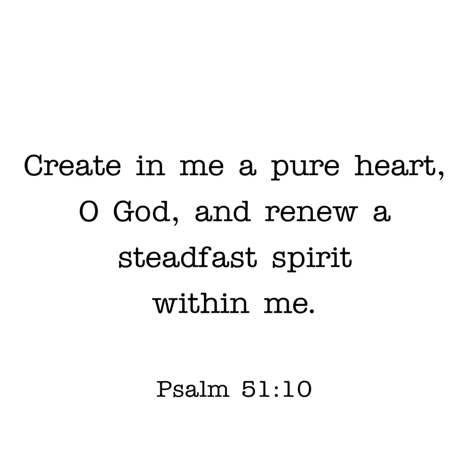 Psalm 51:10 quote poster da Paigaam Studio