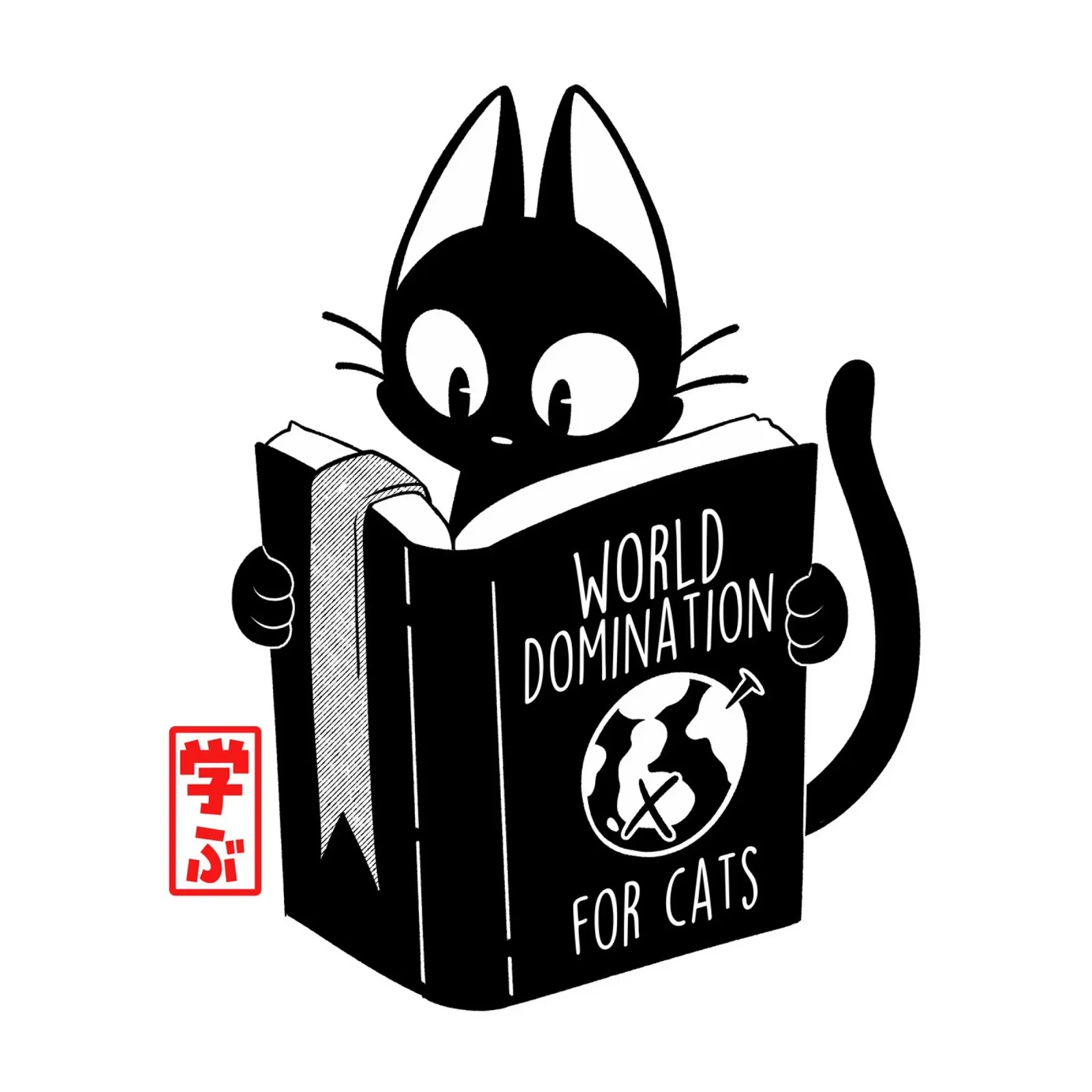 Dominio del mondo per i gatti Anime giapponese poster con telaio in legno da Tobe Fonseca