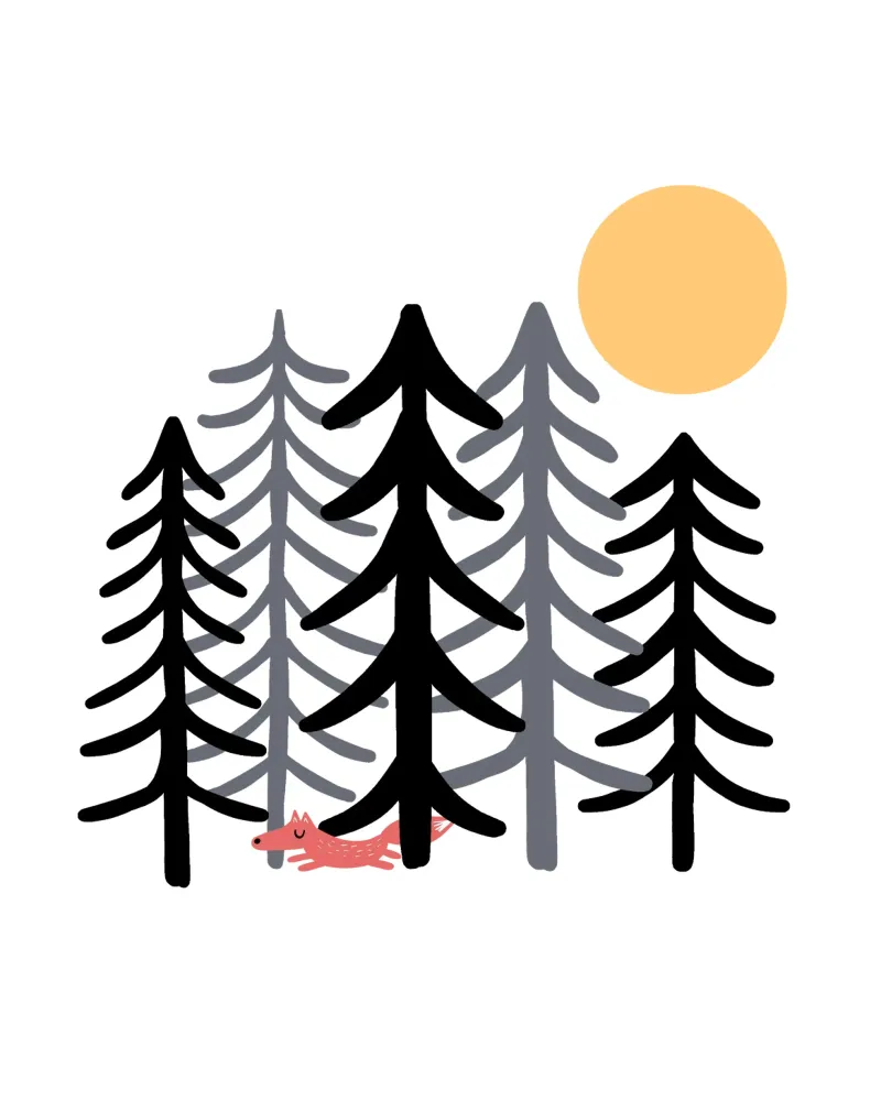 Fuchs im Wald II poster con telaio in alluminio da BAINAI