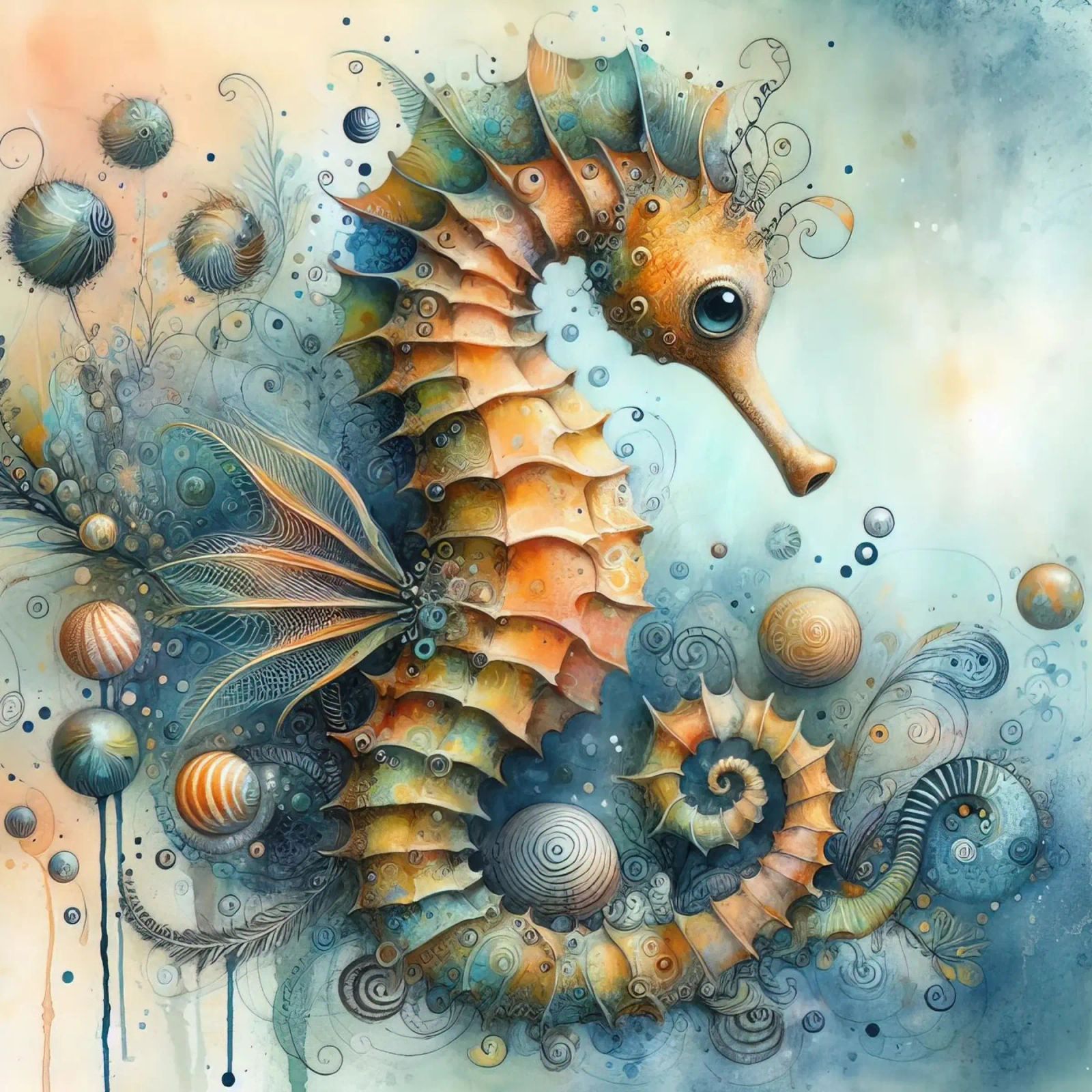 a capricious seahorse. poster by ARTVI-SHOP