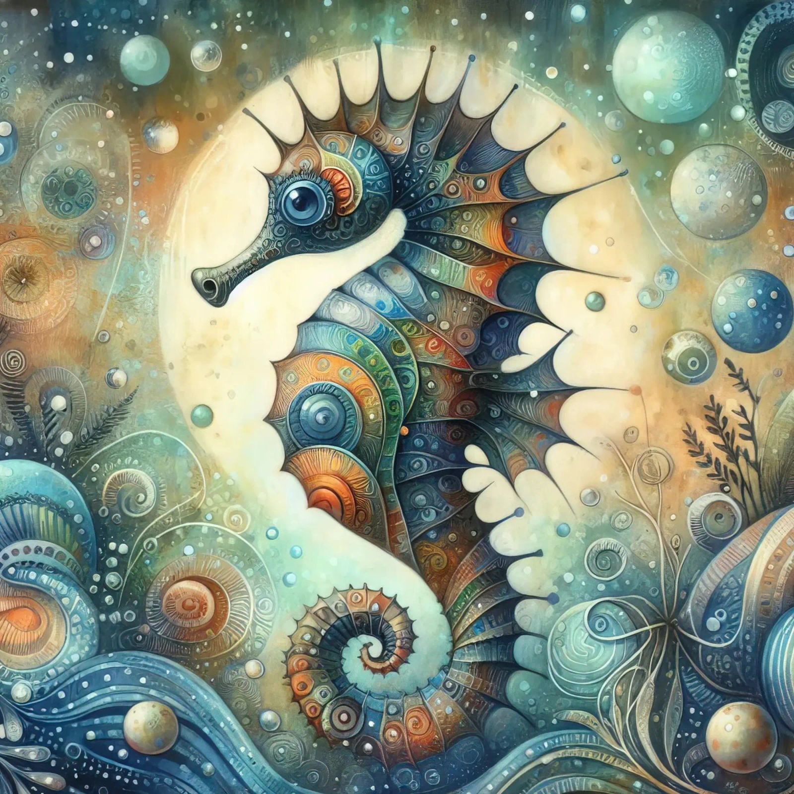 a capricious seahorse poster by ARTVI-SHOP