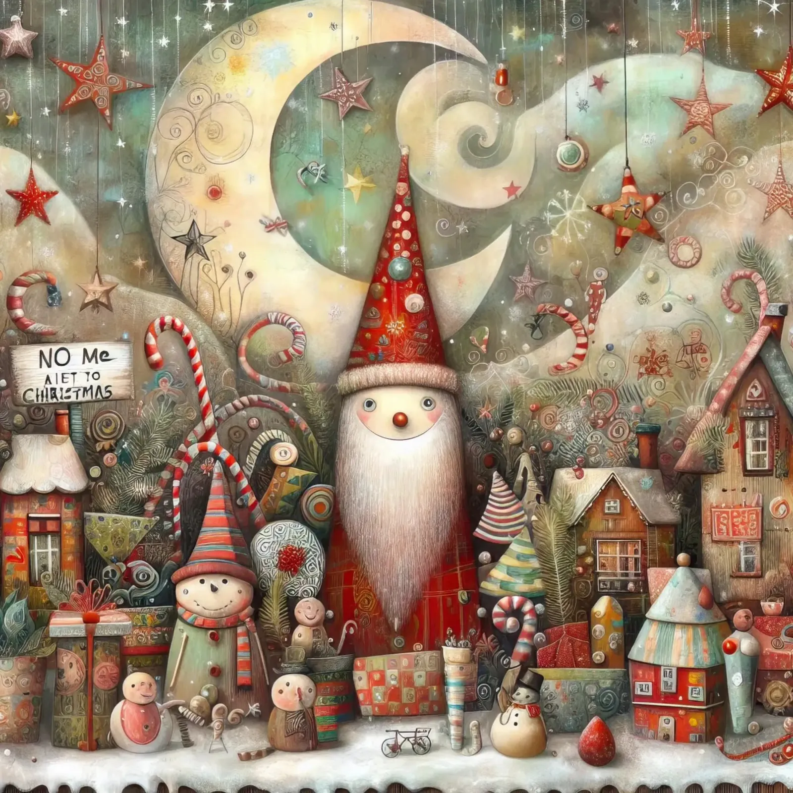 a capricious Santa Claus pellicola backlit da ARTVI-SHOP