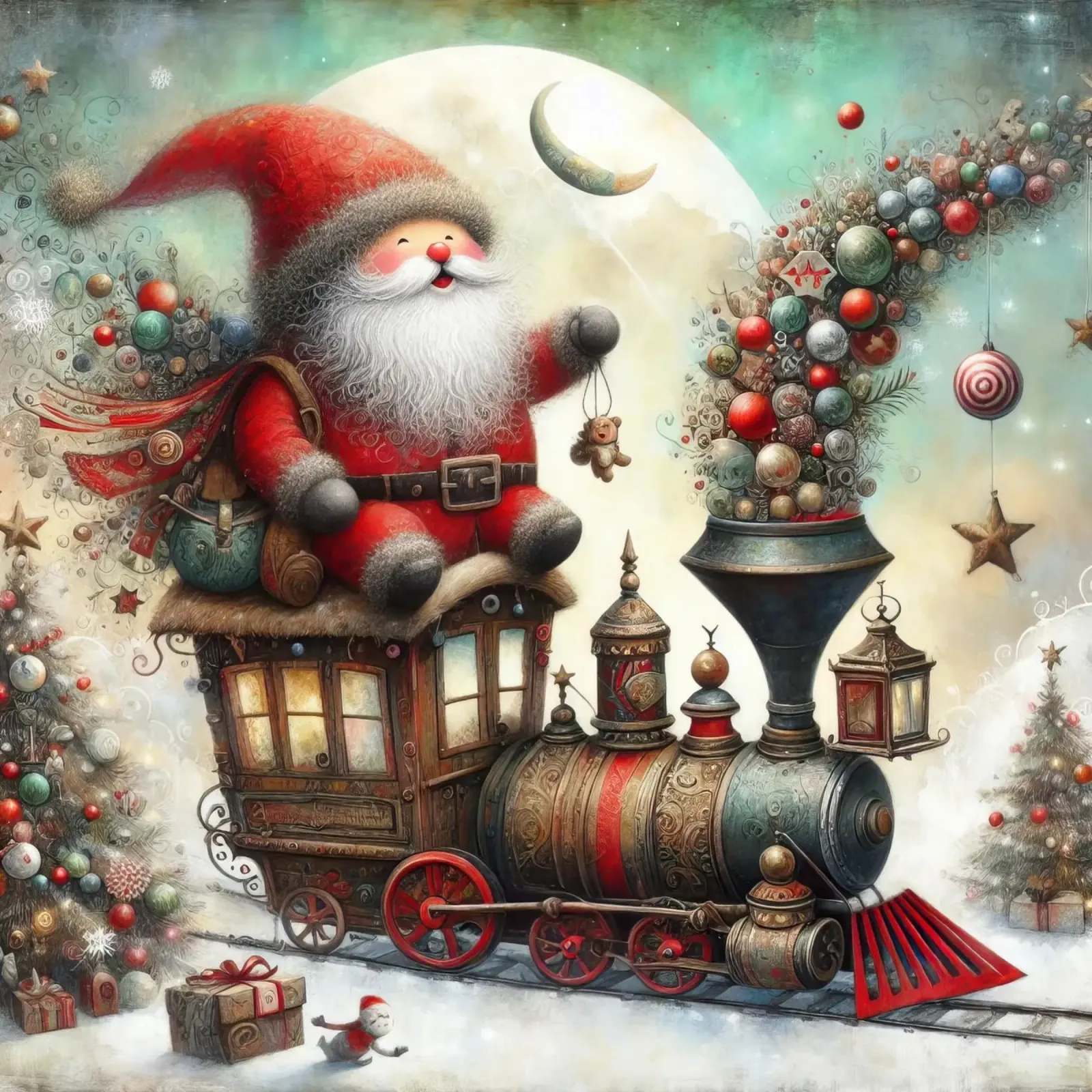 a capricious Santa Claus pellicola backlit da ARTVI-SHOP