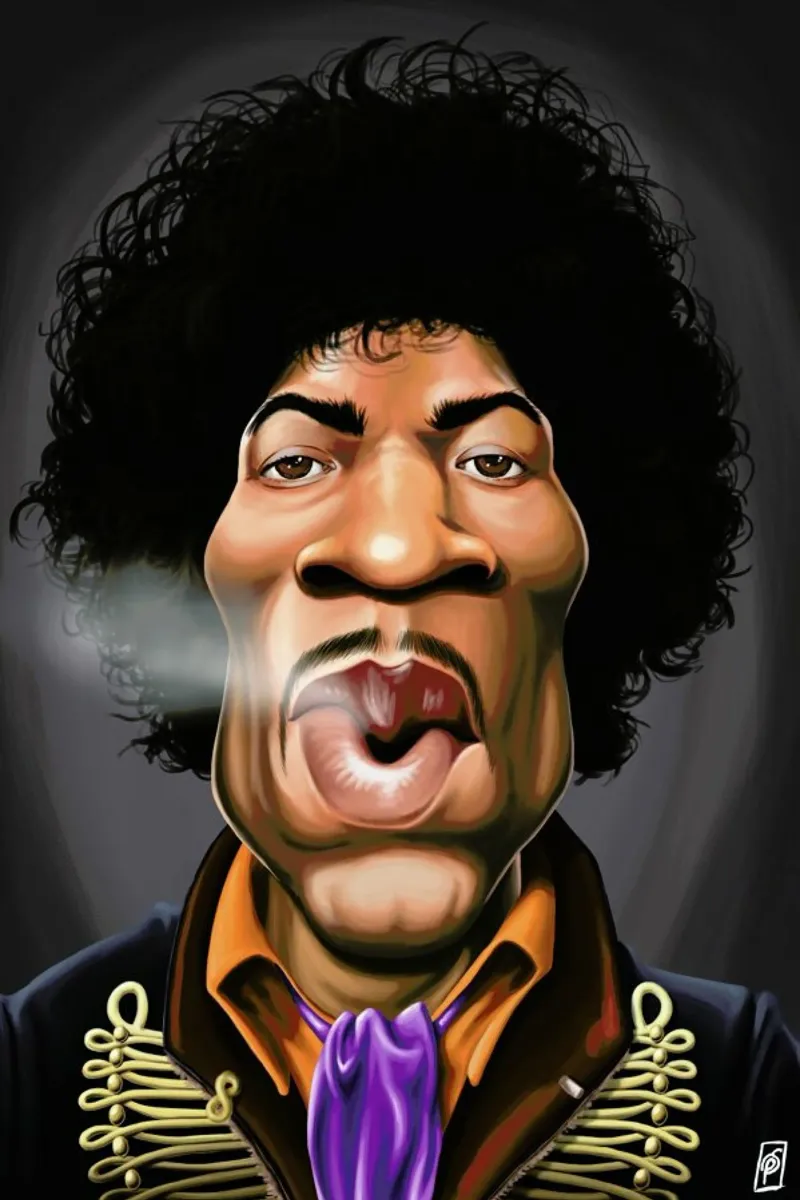 Jimi Hendrix pellicola backlit da Rob Art | Illustration