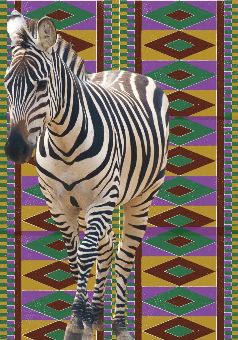 Zebra 2 carta hahnemühle da Mounias Design