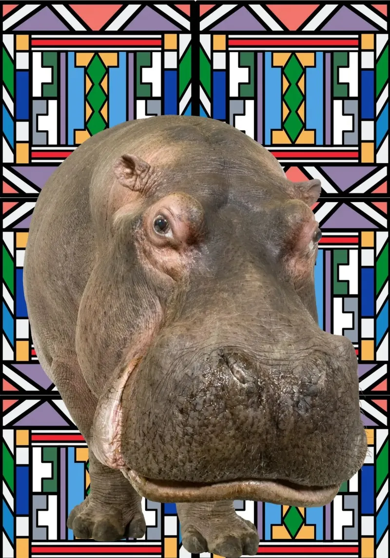 Nilpferd canvas by Mounias Design