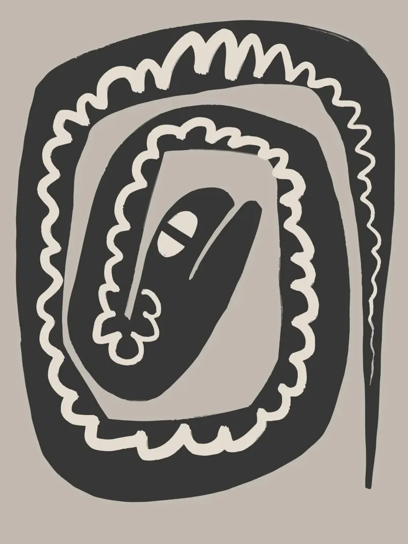 Desert Snake poster con telaio in alluminio da Artsy Bessy