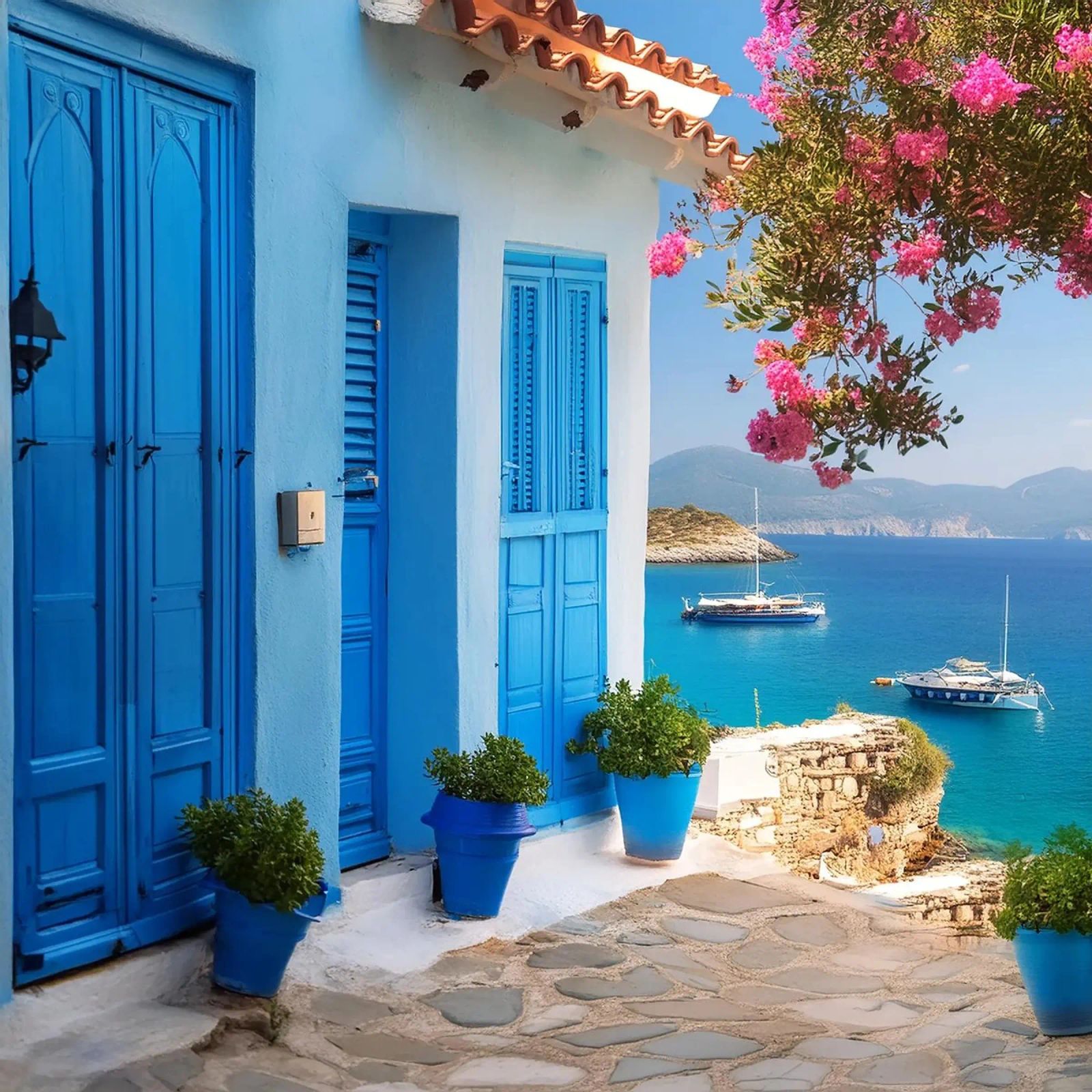 Mediterranean Coast Poster von Artsy Bessy