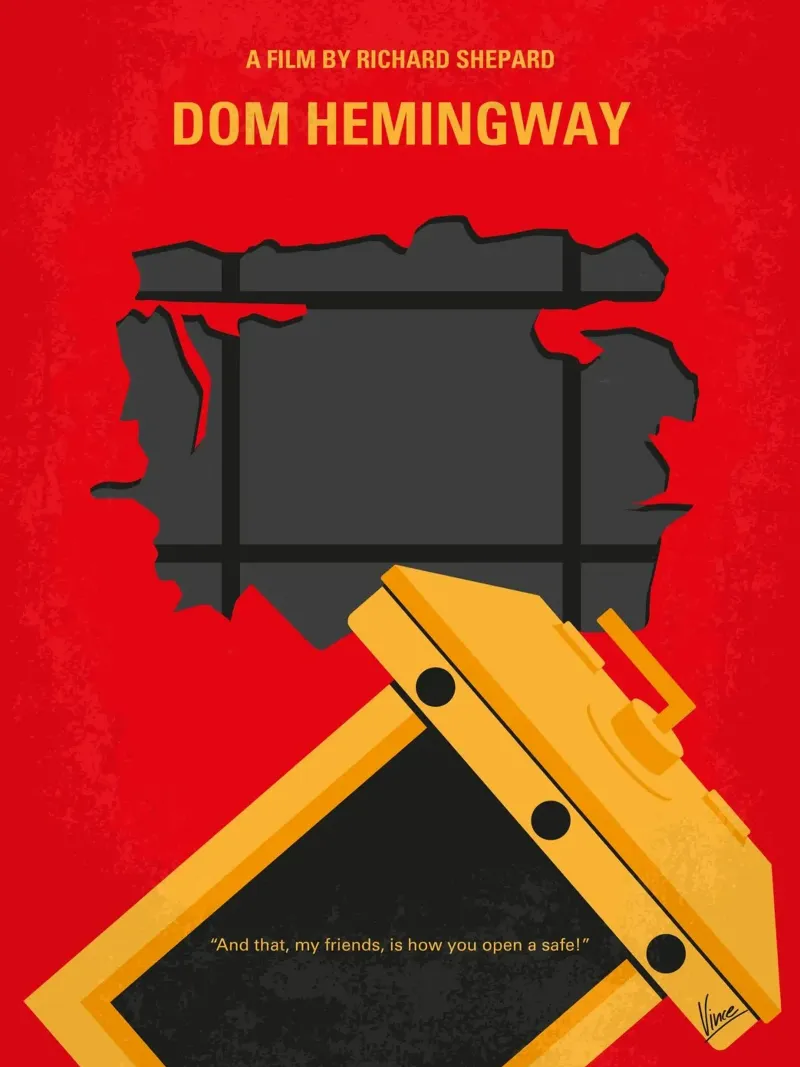 No917 My Dom Hemingway minimal movie poster poster con telaio in plastica da Chungkong