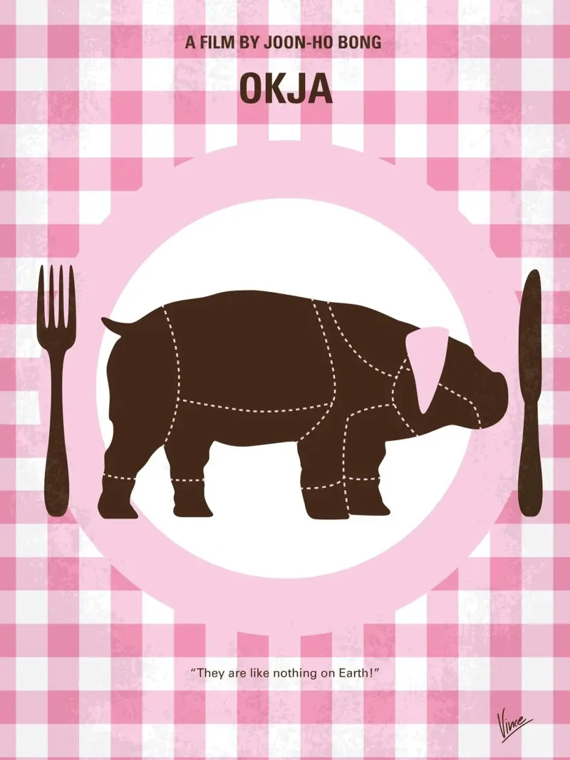 No921 My Okja minimal movie poster poster con telaio in legno da Chungkong