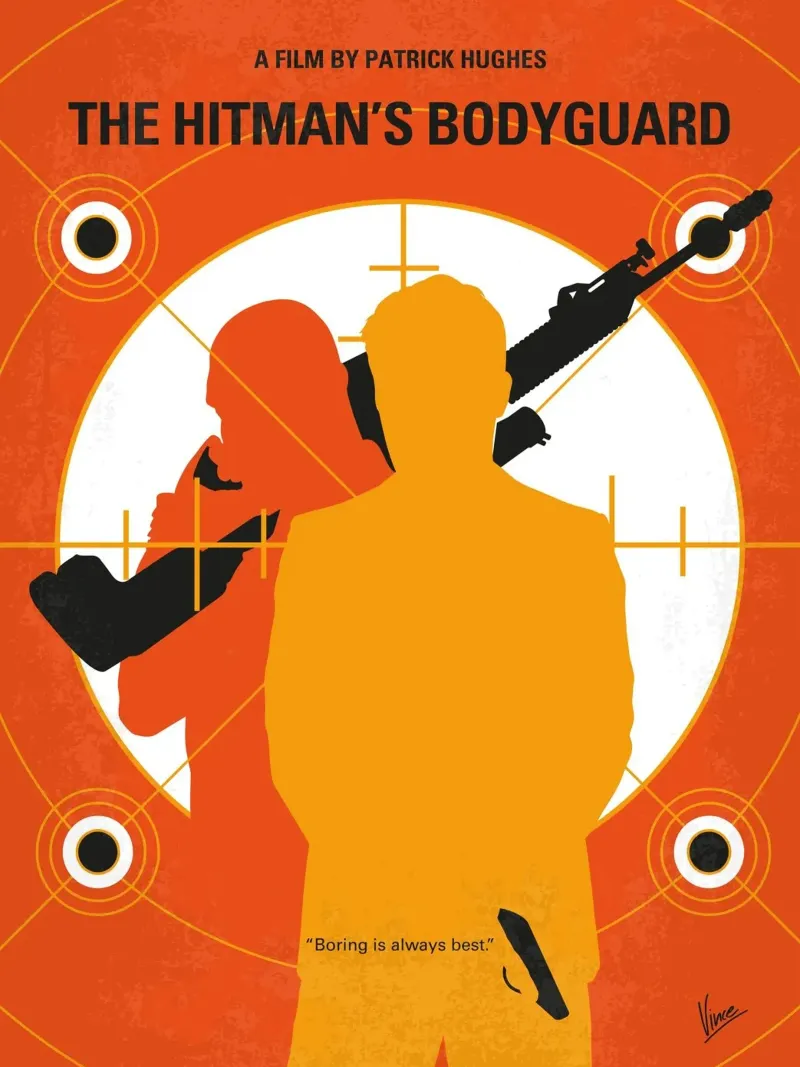 No926 My The Hitmans Bodyguard minimal movie poster poster con telaio in legno da Chungkong