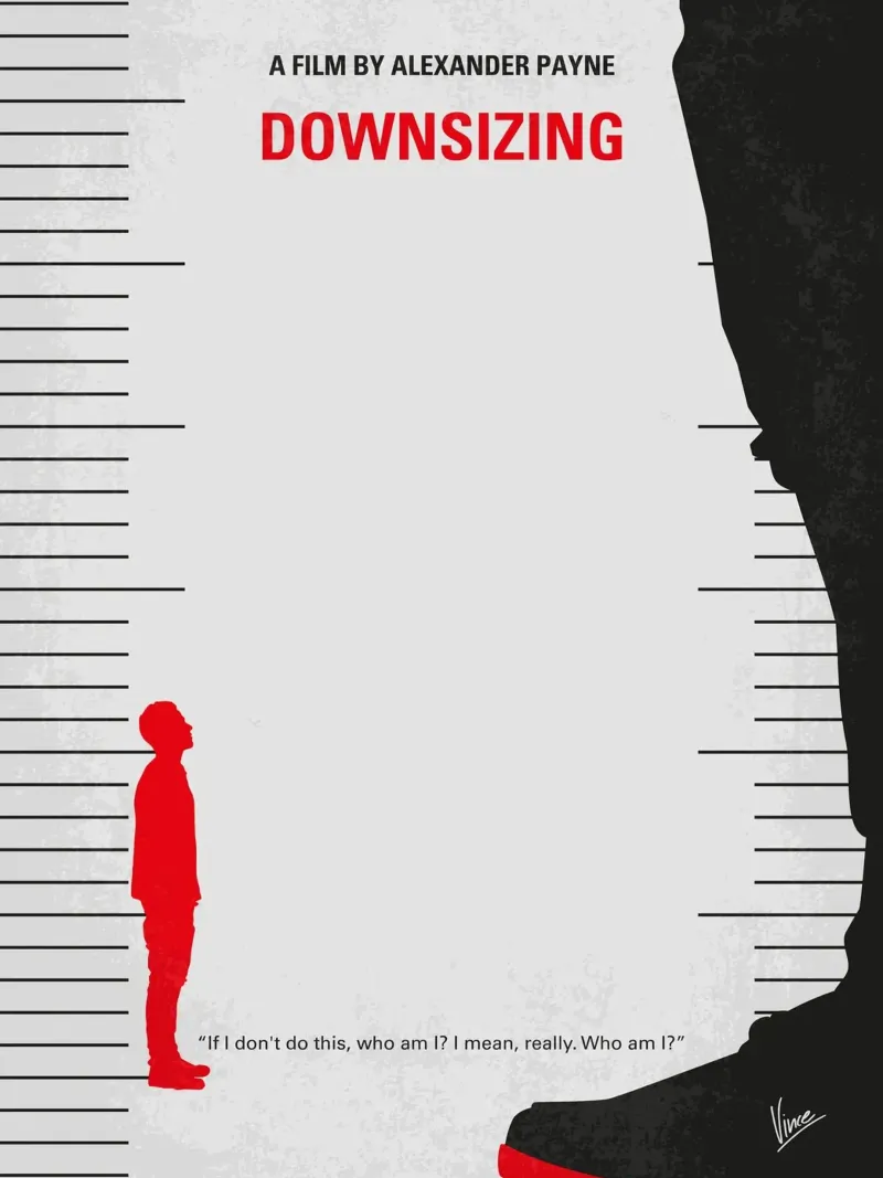 No934 My Downsizing minimal movie poster poster con telaio in legno da Chungkong