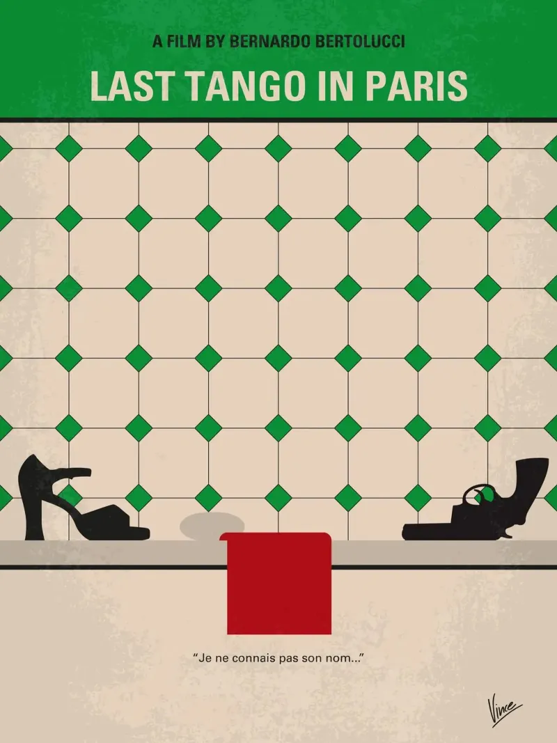 No941 My Last Tango in Paris minimal movie poster poster con telaio in alluminio da Chungkong