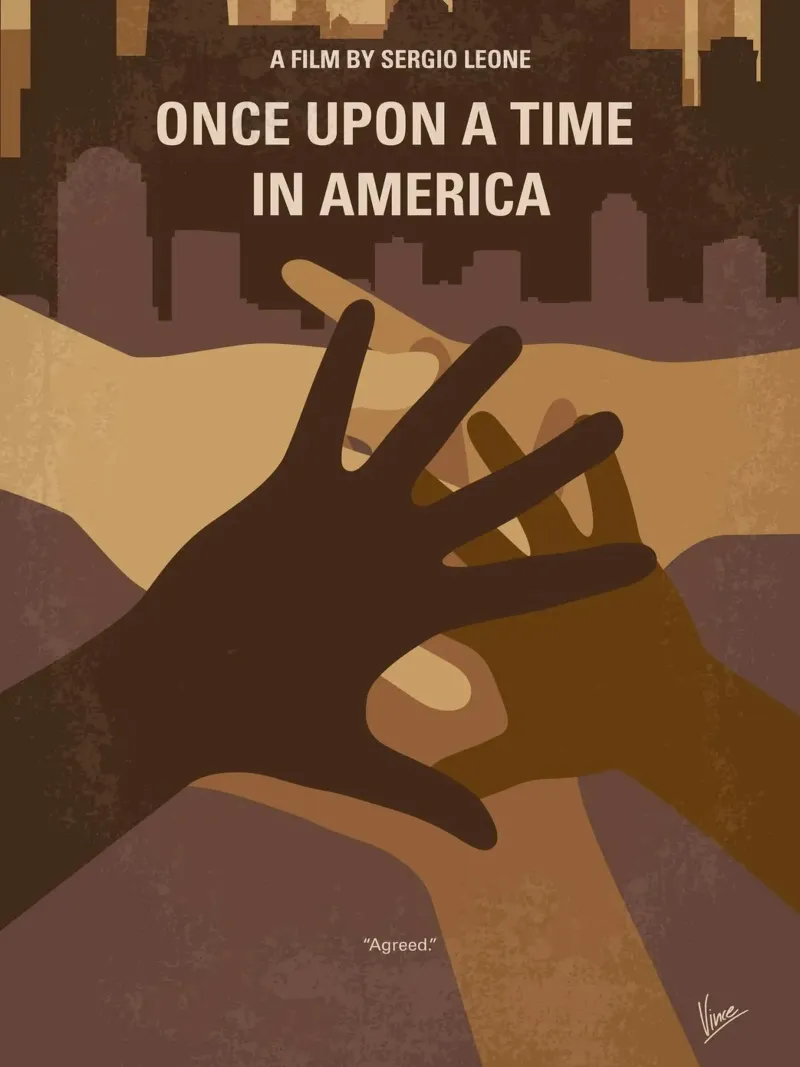 No942 My Once Upon a Time in America minimal movie poster alluminio dibond da Chungkong