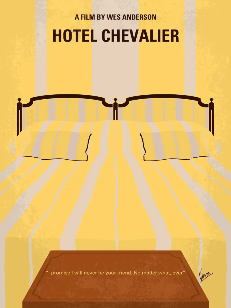 No943 My Hotel Chevalier minimal movie poster Hahnemühle von Chungkong