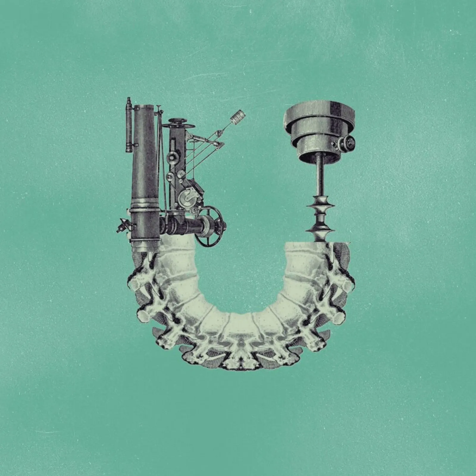 Steampunk Alphabet Letter U backlit film by Birgit Palma